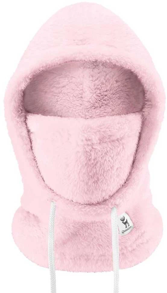 Qunature Arctic Velvet slidinėjimo balaklava, dydis L – rožinė
