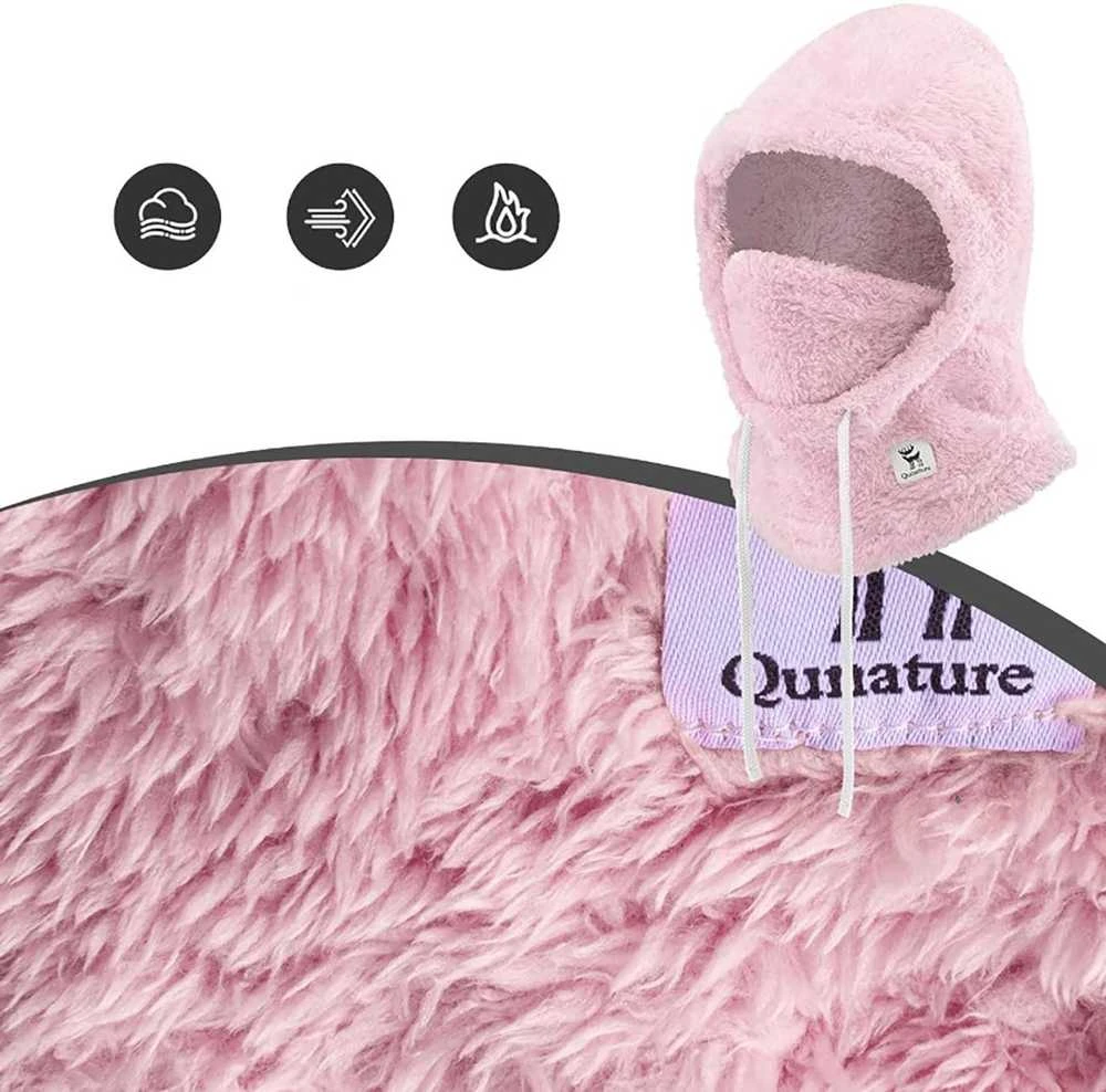Qunature Arctic Velvet slidinėjimo balaklava, dydis L – rožinė