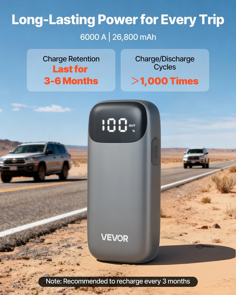 VEVOR Automobilio akumuliatoriaus paleidimo įrenginys 6000A