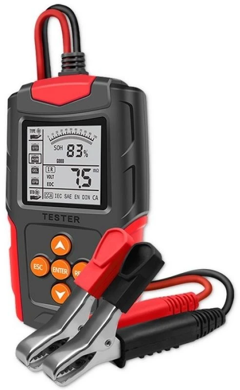 Qoltec skaitmeninis akumuliatoriaus testeris su LCD ekranu | 12V | 24V | 3Ah-200Ah