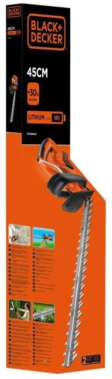 Black & Decker Juodas & Decker Gyvatvorių žirklės Juodas & Decker GTC1845L20-QW; 18 V; 45 cm; 1x2,0 Ah akum.