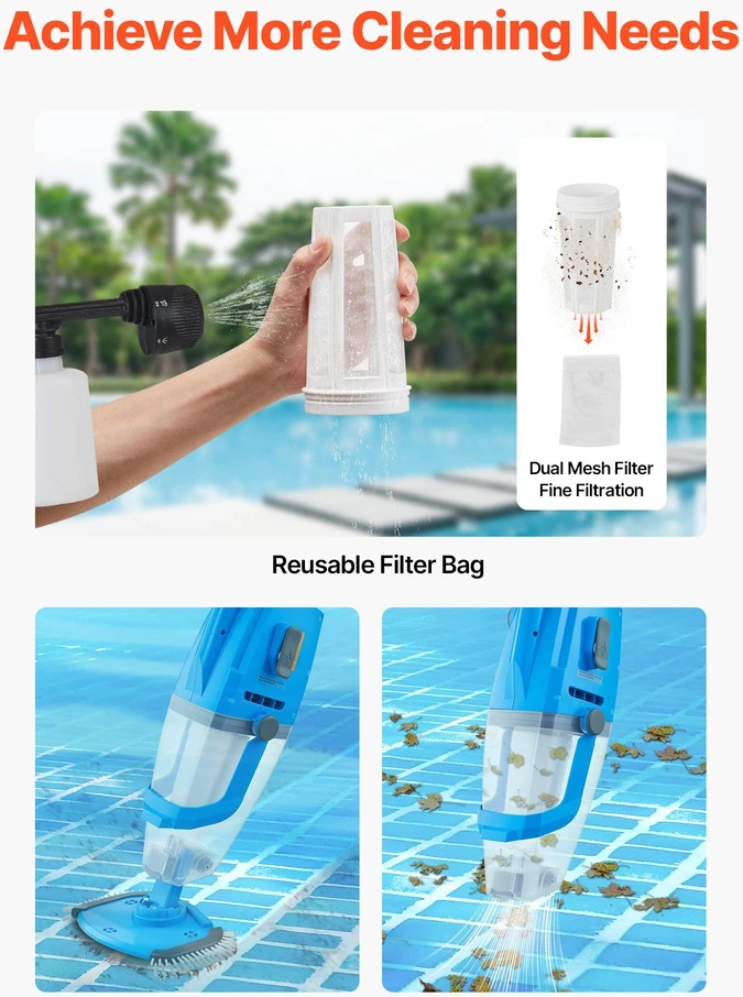 VEVOR Baseino dulkių siurblys 100 L/min, įkraunamas