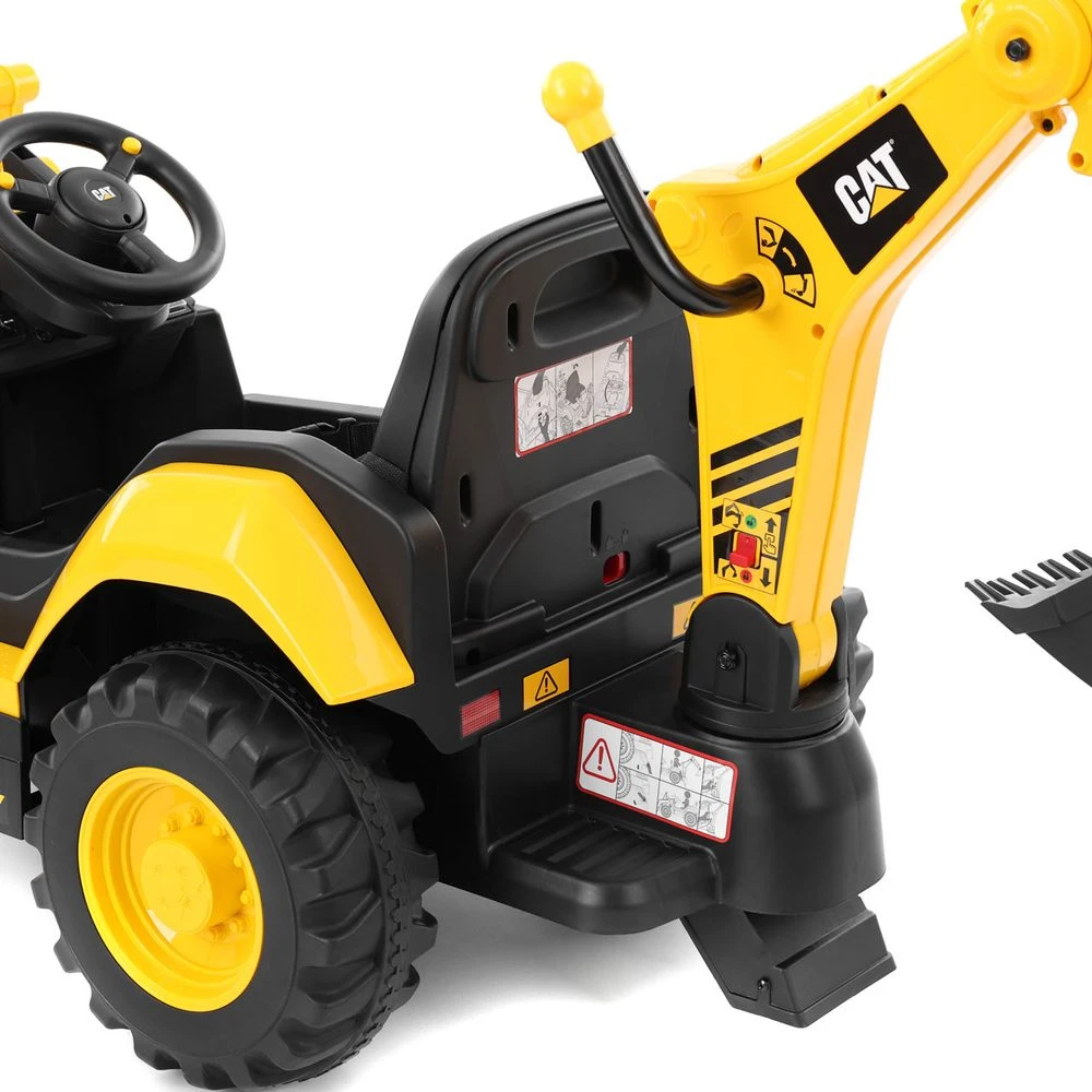 Akumuliatorinis ekskavatorius CAT Backhoe, geltonas
