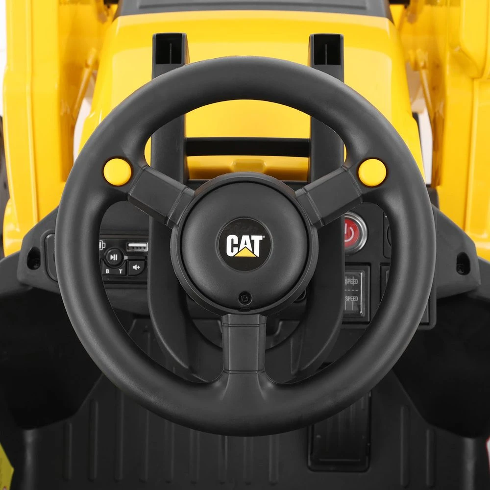 Akumuliatorinis ekskavatorius CAT Backhoe, geltonas