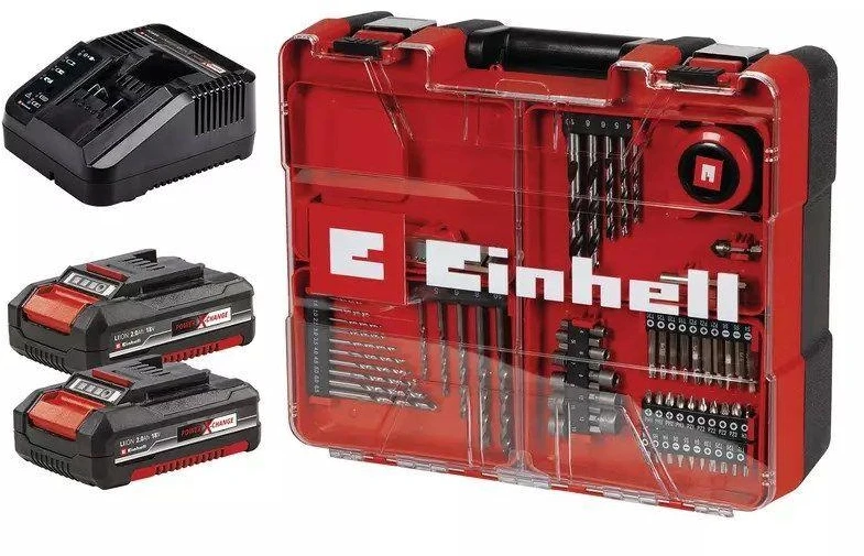 Einhell smūginis suktuvas gręžtuvas TE-CD 18/40 Li-i + 64 priedai (2×2,0Ah) 4513992