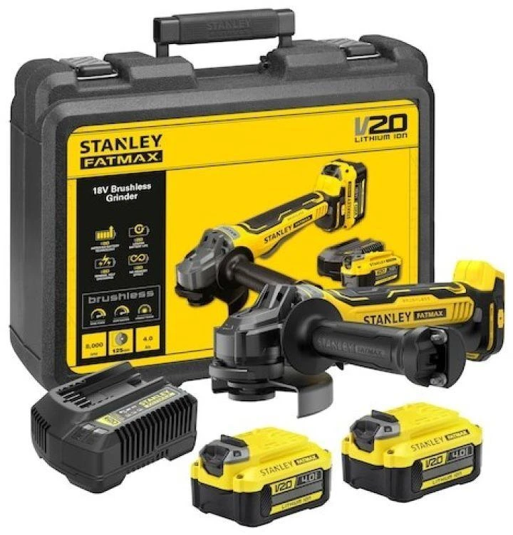 Stanley ST KAMPINIS ŠLIFULĖLIS V20 2x4.0Ah 125mm SFMCG700M2K