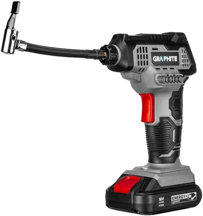 GRAPHITE kompresorius akumuliatorinis Energy+ 18V, be akumuliatoriaus ir kroviklio