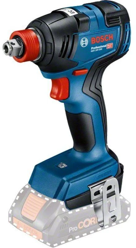 Smūginis veržliasūkis Bosch GDX 18V-200; 18 V (be akumuliatoriaus ir pakrovėjo)