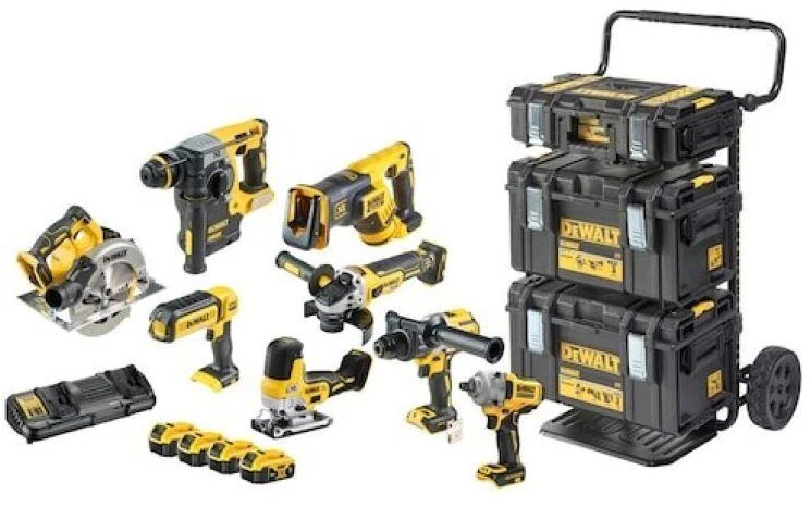 Įrankių rinkinys DeWalt DCK856P4 (DCD996+DCF894+DCH273+DCG405+DCS367+DCS335+DCS570+DCL050); 18 V; 4x5,0 Ah akum.