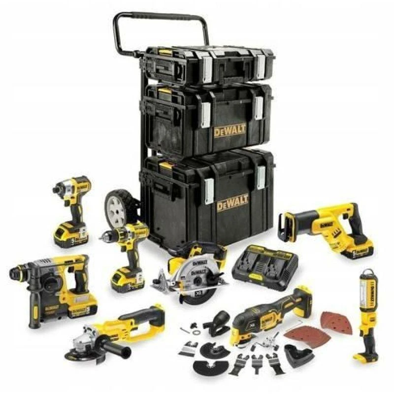 Įrankių rinkinys DeWalt DCK856P4 (DCD996+DCF894+DCH273+DCG405+DCS367+DCS335+DCS570+DCL050); 18 V; 4x5,0 Ah akum.