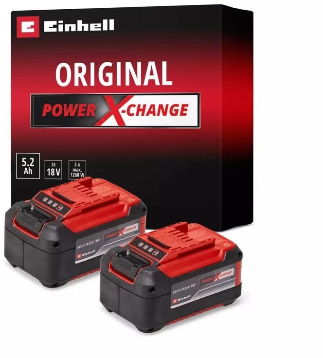Akumuliatorių komplektas Einhell, 2 × 5,2 Ah, 18 V