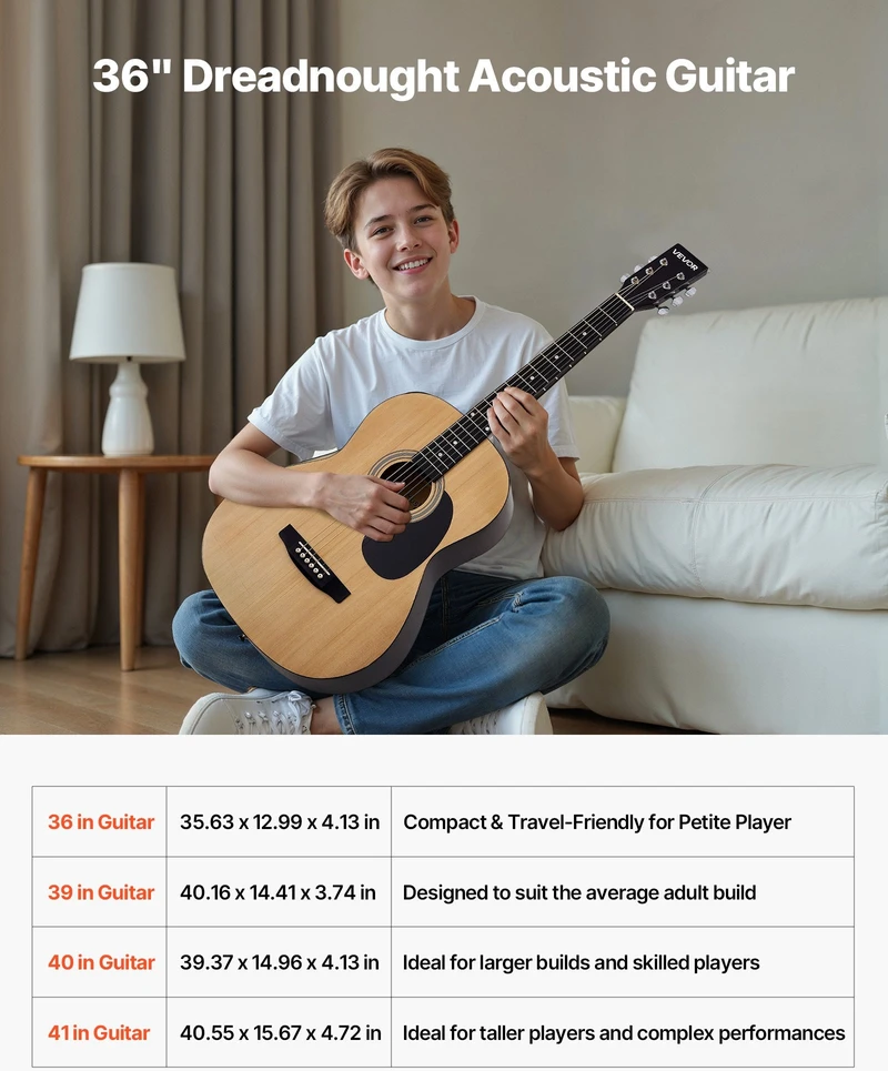 VEVOR 36 colių akustinė gitara pradedantiesiems