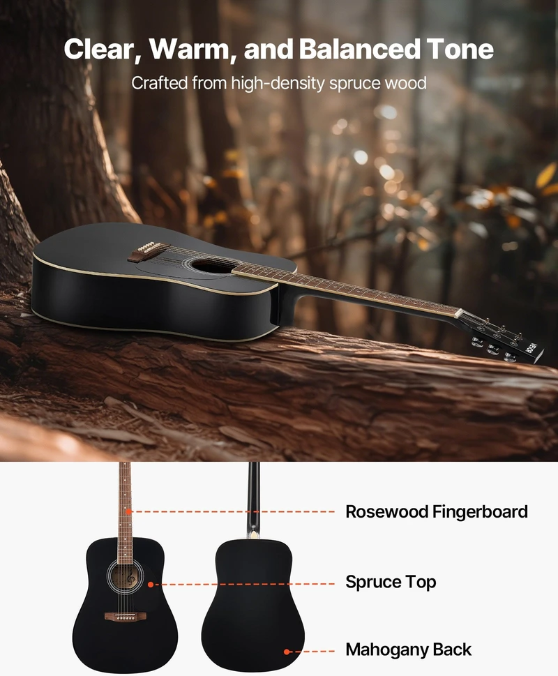 VEVOR Drednoto akustinė gitara 104 cm rinkinys