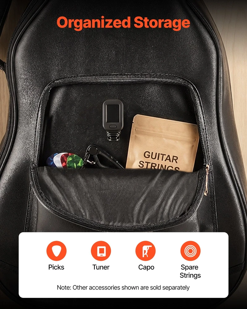 VEVOR Kietas dėklas akustinei gitarai, 1195 mm