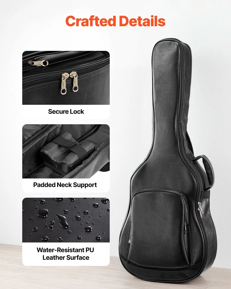 VEVOR Kietas dėklas akustinei gitarai, 1195 mm