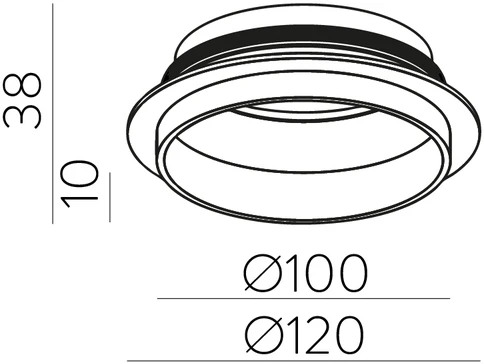 Akustinio priedo laikiklis, skirtas šviestuvui PIPE, juodas, K0008640N