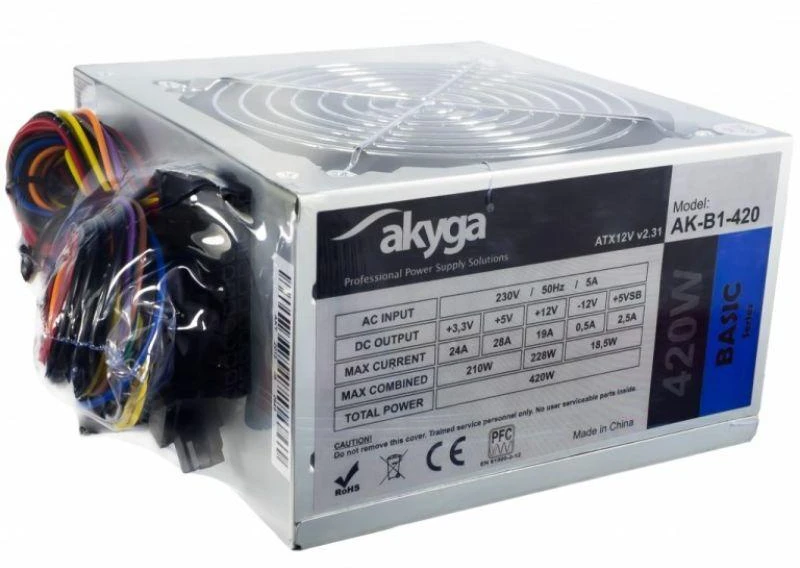 Ausinės Akyga AK-B1-420 maitinimo blokas (420 W; pasyvus; 120 mm)