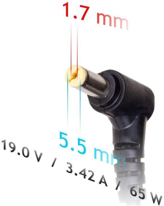 Nešiojamojo kompiuterio pakrovėjas Akyga AK-ND-06 (19V / 3.42A 65W 5.5 x 1.7mm) ACER 1.2m