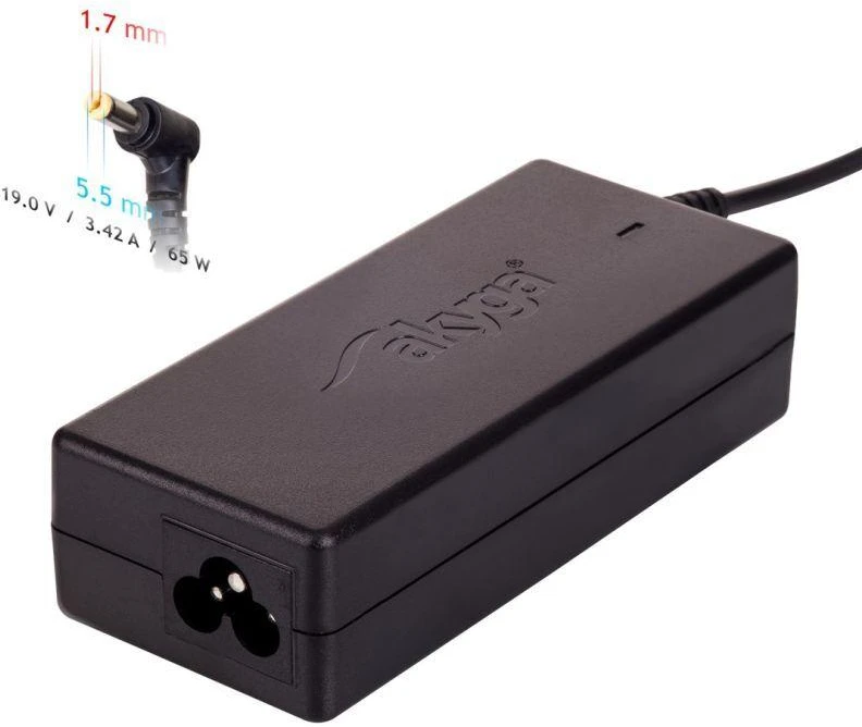 Nešiojamojo kompiuterio pakrovėjas Akyga AK-ND-06 (19V / 3.42A 65W 5.5 x 1.7mm) ACER 1.2m