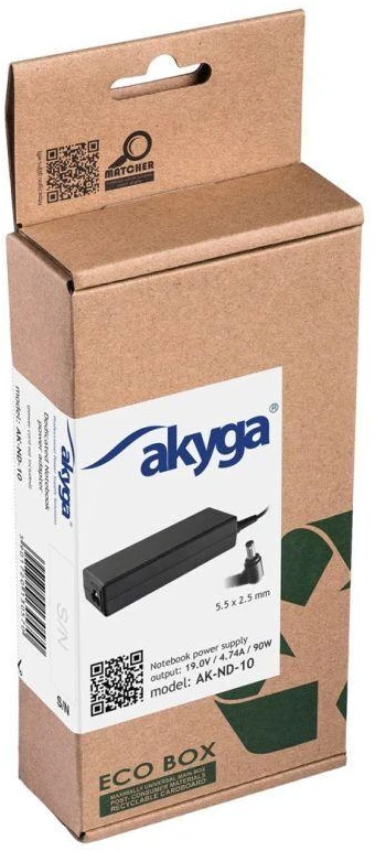 Nešiojamojo kompiuterio pakrovėjas Akyga AK-ND-10 (19V / 4.74A 90W 5.5 x 2.5mm) ASUS / TOSHIBA / LENOVO 1.2m