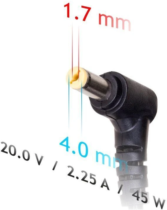 Akyga AK-ND-50 kintamosios srovės adapteris IBM, Lenovo nešiojamiesiems kompiuteriams (20V; 2,25A; 45W; 4mm x 1,7mm)