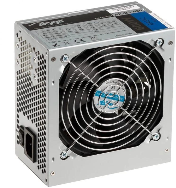 Akyga Basic ATX maitinimo šaltinis 600W AK-B1-600 Fan12cm P4 3xSATA PCI-E
