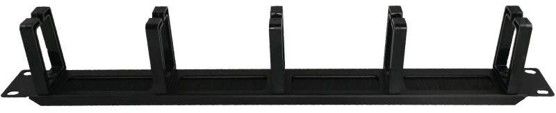 Alantec PK048 1U 19" kabelių laikiklis su šlifuotu tarpikliu, 5 plastikiniai laikikliai