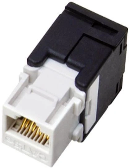 Jungtis - Alantec MB001 RJ45 Moteriška Auksu Padengta Tiesi Juoda/Balta