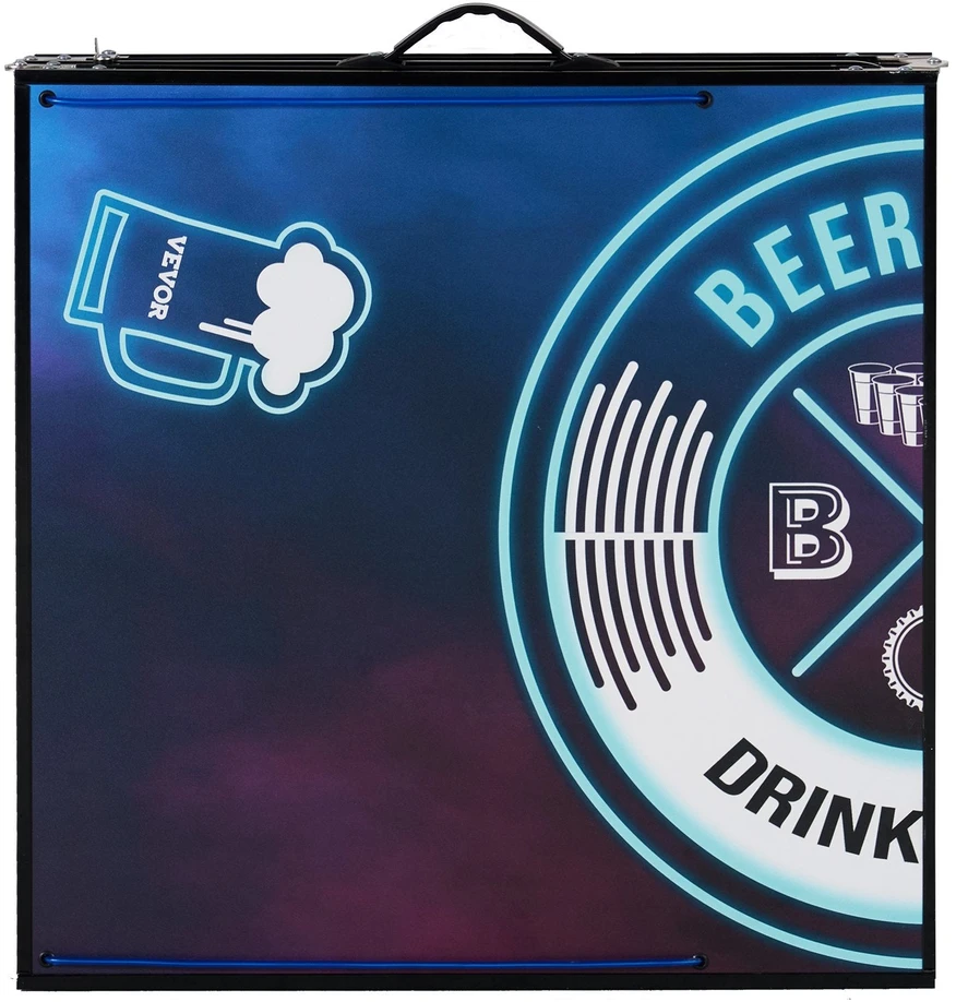 VEVOR Nešiojamas 2,4 m beer pong stalas su LED
