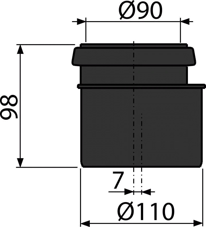 Alca plast perėjimas Alcadrain M907, DN90/110