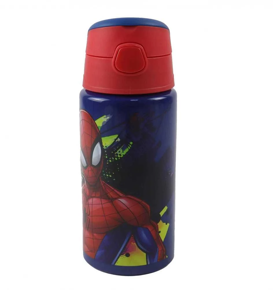 Aliuminė Gertuvė Spiderman su šiaudeliu, 500 ml