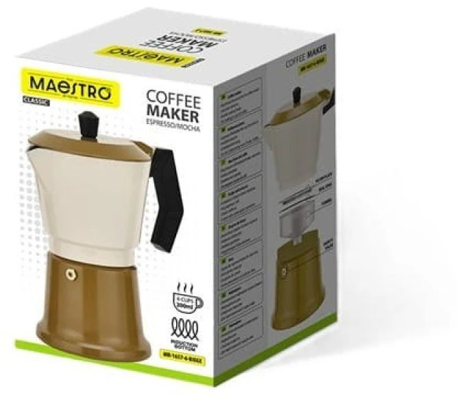 Aliuminio moka pot MR-1657-6-BEIGE MAESTRO