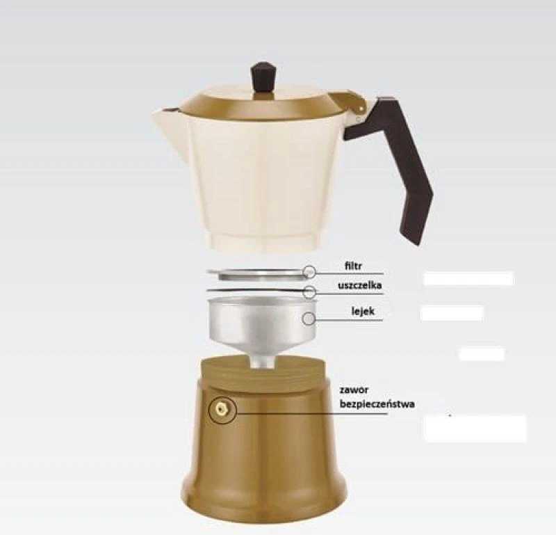 Aliuminio moka pot MR-1657-3-BEIGE MAESTRO