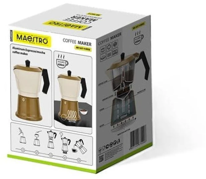 Aliuminio moka pot MR-1657-9-BEIGE MAESTRO