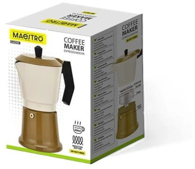 Aliuminio moka pot MR-1657-9-BEIGE MAESTRO