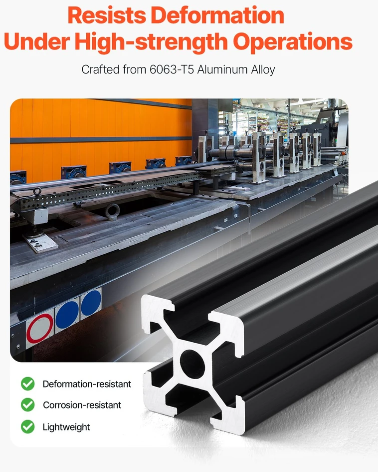 VEVOR 4 vnt 1200 mm T formos aliuminio bėgis