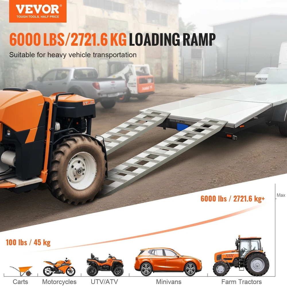 VEVOR 183 cm aliuminio rampos, 2721 kg, 2 vnt.