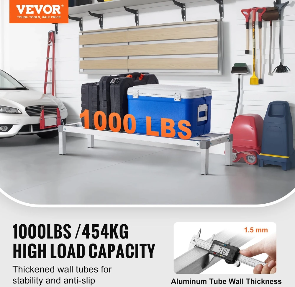 VEVOR Aliumininė dunnage lentyna 122 x 36 cm