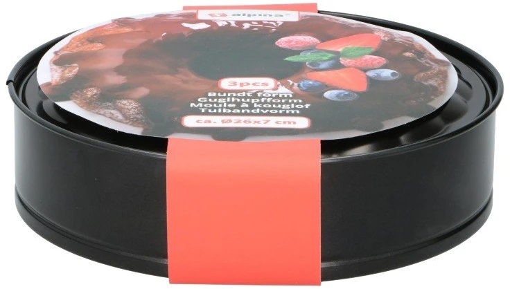 Alpina - 2-in-1 baking pan for cakes and bundt cakes with non-stick coating 26x7 cm