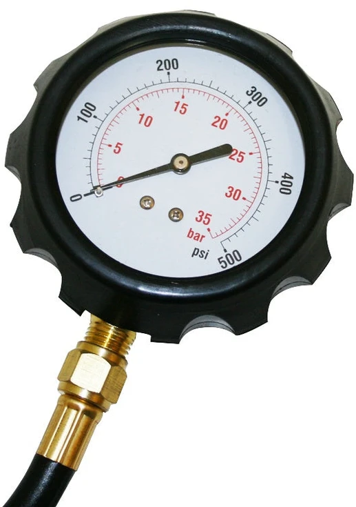 ALYVOS SLĖGIO MATUOKLIS SU ADAPTERIAIS | 0–500 PSI | ILGA ŽARNA (57675V)