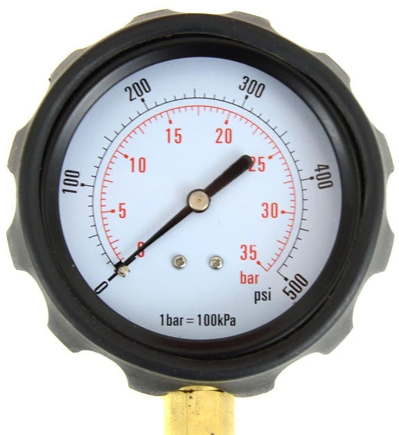 ALYVOS SLĖGIO MATUOKLIS SU ADAPTERIAIS | 0–500 PSI | ILGA ŽARNA (57675V)