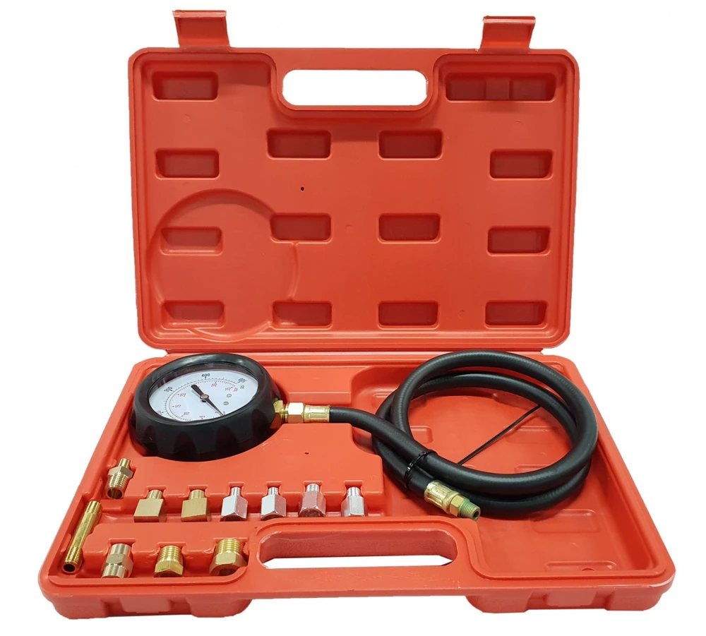 ALYVOS SLĖGIO MATUOKLIS SU ADAPTERIAIS | 0–500 PSI | ILGA ŽARNA (57675V)