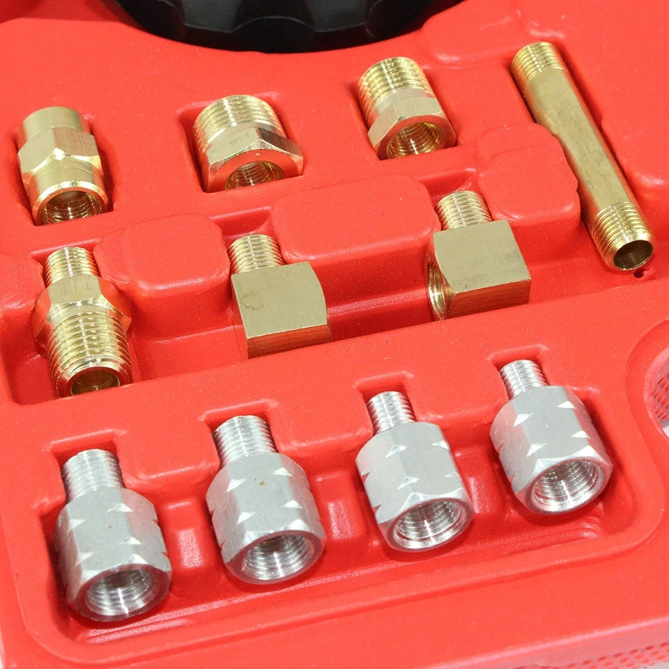 ALYVOS SLĖGIO MATUOKLIS SU ADAPTERIAIS | 0–500 PSI | ILGA ŽARNA (57675V)