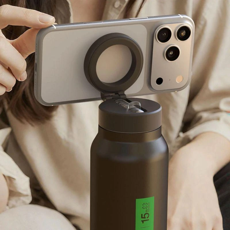 Gertuvė AmazingThing Sports Bottle with Magnetic Holder, MagSafe Compatible, 800ml - Juodas