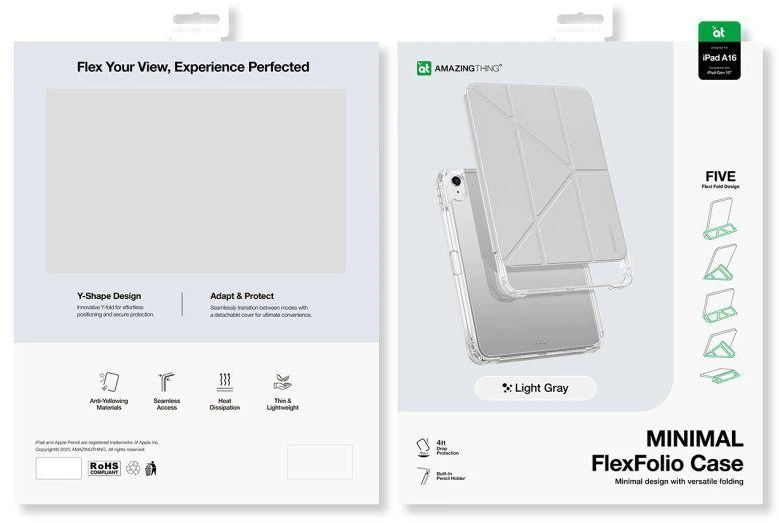 AmazingThing Minimal Case for iPad 11" 2022/2025 - light pilka