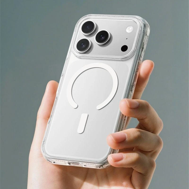 AmazingThing Titan Pro dėklas skirtas Apple iPhone 17 Pro Max suderinamas su MagSafe – skaidrus