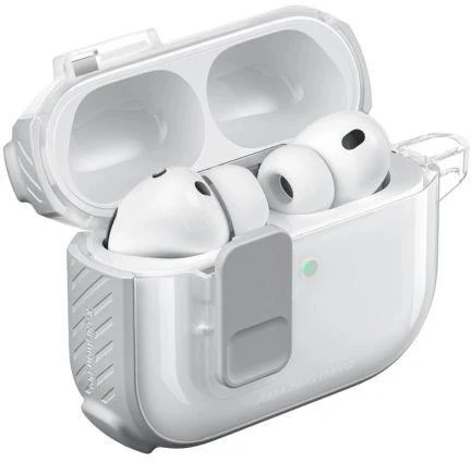 „AmazingThing Titan Pro Mag“ skaidrus dėklas, skirtas „AirPods Pro 3“ - Baltas