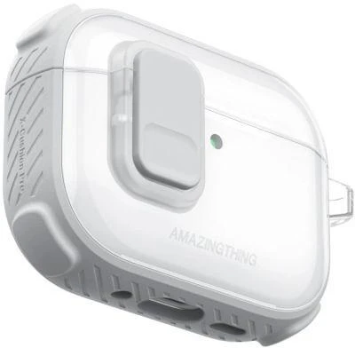 AmazingThing Titan Pro Mag Case Skaidrus dėklas AirPods Pro 3 - Baltas