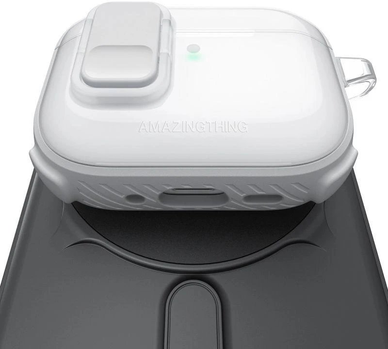 AmazingThing Titan Pro Mag Case Skaidrus dėklas AirPods Pro 3 - Baltas