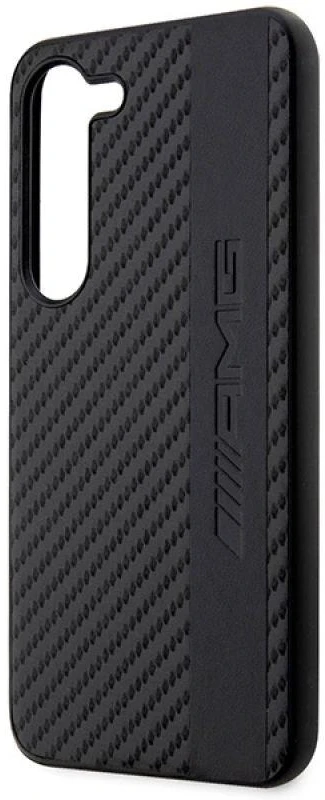 Mercedes Benz Samsung Galaxy S23 Plus Mercedes AMG dėklas Carbon Stripe&Embossed (AMHCS23MBLSCA) juodos spalvos